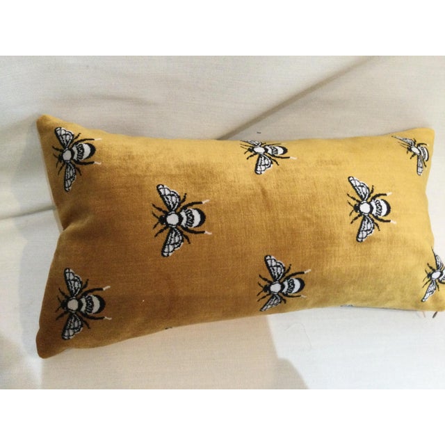 Boho Chic Britex Bee Kind Velvet Pillow For Sale - Image 3 of 3