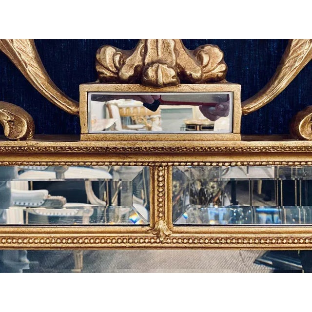 Wood Adams Style Gilt Carved Wall Mirror With All Beveled Inserts For Sale - Image 7 of 13