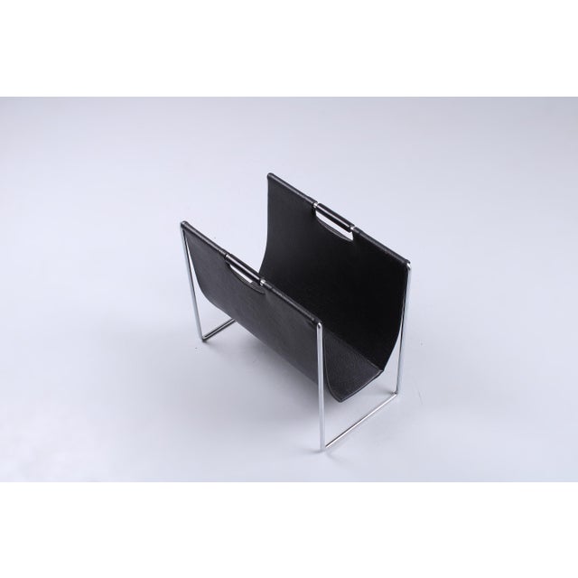 Metal Black Skai Magazine Holder by Brabantia, 1970s For Sale - Image 7 of 13