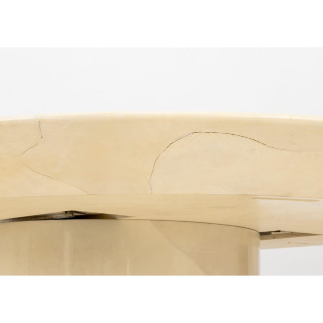 Karl Springer Attributed "Knife Edge" Goatskin Extending Dining Table For Sale - Image 10 of 10