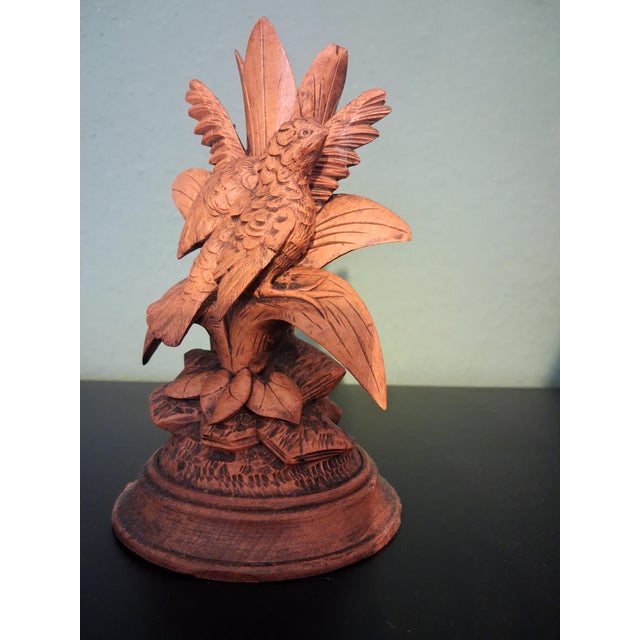 Antique Black Forest Hand-Carved Linden Wood Bird Vase Holders, 1890s, Set of 2 For Sale - Image 9 of 11