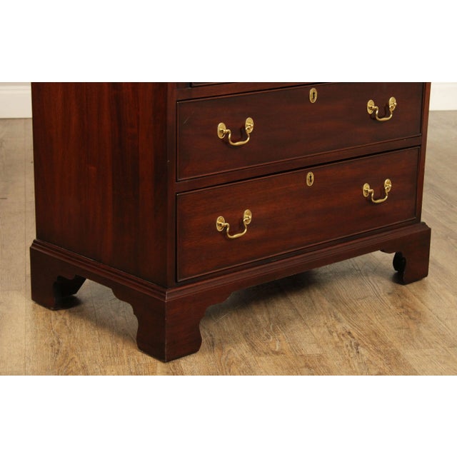 Henkel Harris Mahogany Chippendale Style Secretary Desk Bookcase For Sale - Image 9 of 12