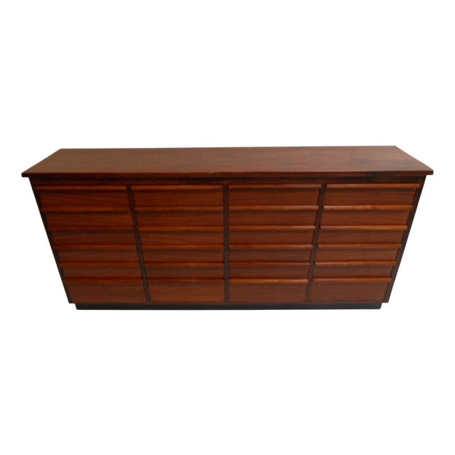 Vintage Dutch Mahogany Shop Filing Cabinet with 24 Drawers, 1930s For Sale