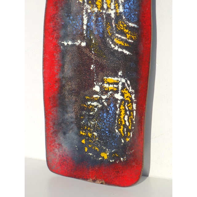 Mid-Century Modern Italian Abstract Enamel and Copper Art Bowl, 1950s For Sale - Image 3 of 6