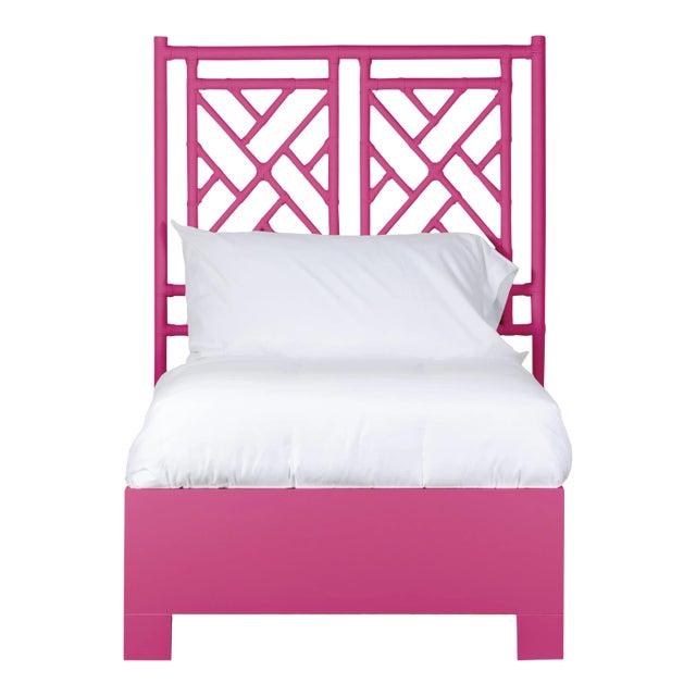 Chippendale Bed Twin Extra Long - Bright Pink For Sale
