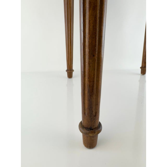 Vintage Mid 20th Century Louis XVI Style Mahogany Marble Top Guéridon Side Table For Sale - Image 12 of 13