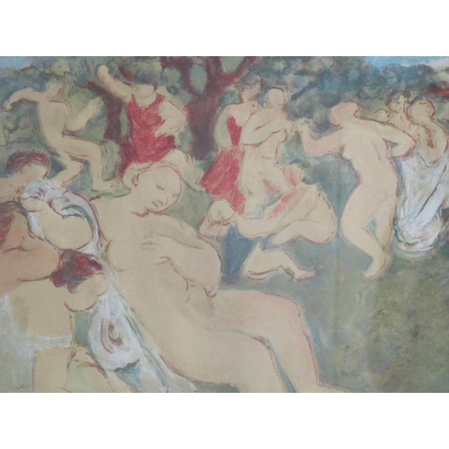 Printmaking Materials French Maurice Savin Signed Limited Edition Color Lithograph Bathers Playing For Sale - Image 7 of 9