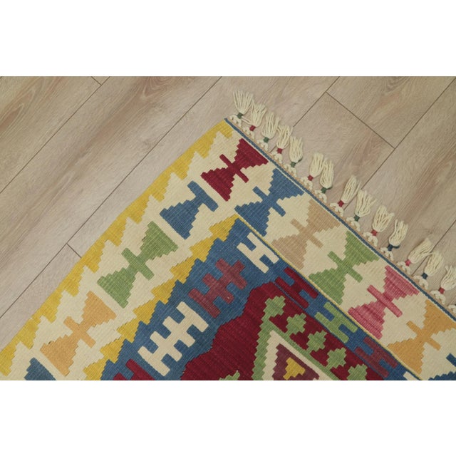 1970s Scandinavian Geometric Yellow Cappadocia Kilim Rug For Sale - Image 9 of 13