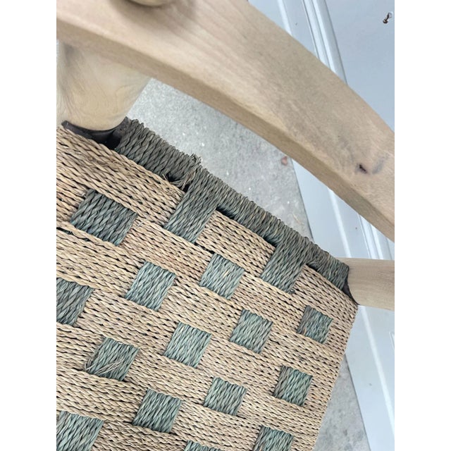 Postmodern Two-Tone Bench in Woven Rope, 1950s For Sale - Image 3 of 5