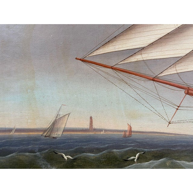 Blue William Ball Spencer, Oil on Canvas, Seascape Painting, British, 19th C., Framed For Sale - Image 8 of 14