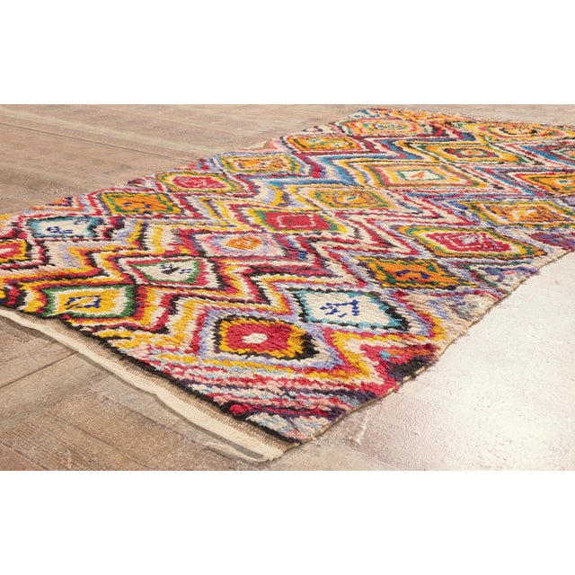Yellow Vintage Azilal Moroccan Rug, 04'07 X 07'07 For Sale - Image 8 of 10