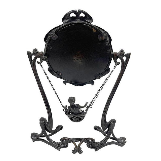 Art Nouveau Demoiselle À La Balancelle Tabletop Vanity Mirror by Erté, Paris, 1907 For Sale - Image 10 of 12