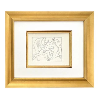 1970s Picasso 23 Two Wrestlers Observed by 3 Nude Women Framed For Sale