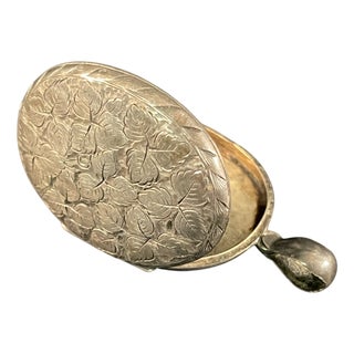 Italian Hallmarked Silver Pill Box, Late 19th Century For Sale