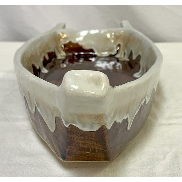 Vintage Artisan Crafted Heavy Pottery Boat Centerpiece Dish For Sale In West Palm - Image 6 of 12
