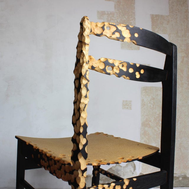 Not Yet Made - Made To Order N1 Chair - Brutalist Yakisugi Charred Wood Dining Chair by Gabor Gobi For Sale - Image 5 of 10