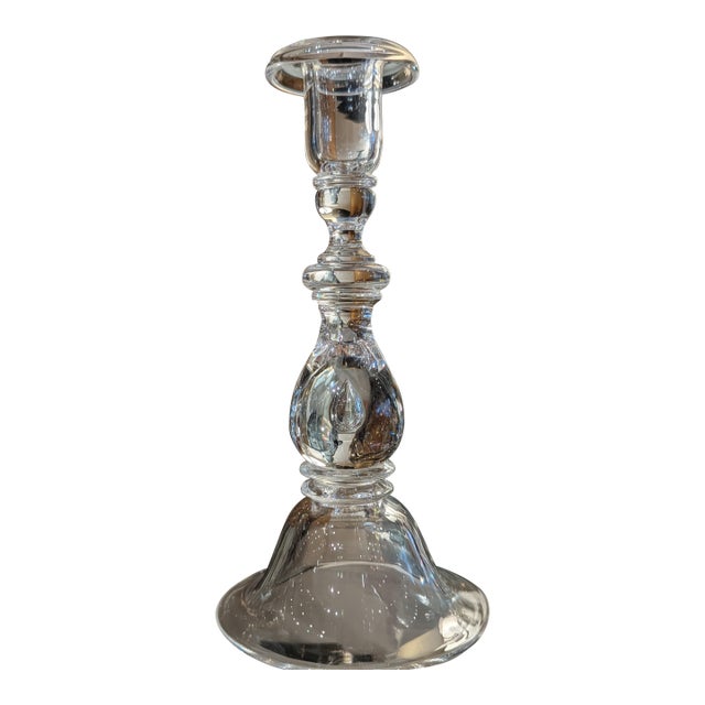Steuben Crystal Baluster Candlestick With Air-Trap Detail For Sale