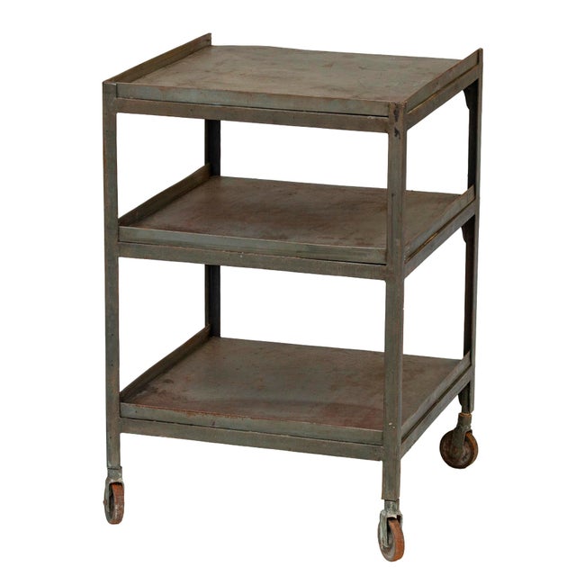Pr. MCM Industrial Rolling Side Tables For Sale - Image 12 of 18