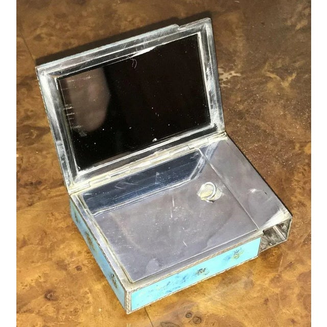 Sterling Silver Diamond and Enamel Powder Compact with Lipstick, 1900 For Sale - Image 10 of 13