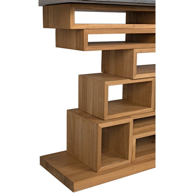 Contemporary NOIR Balin Console, Dark Walnut and Black Marble For Sale - Image 3 of 12