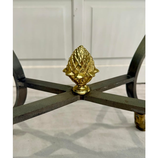 Mid-Century Ram’s Head Glass Side Table in the Style of Maison Jansen / LaBarge For Sale - Image 10 of 12