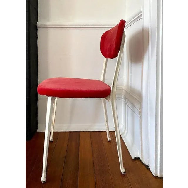 Raspberry Red Vintage Iron Chair by British Designer Ernest Race For Sale - Image 8 of 10