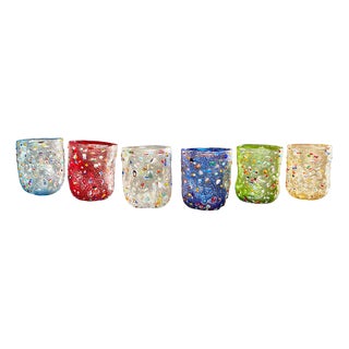 Vintage Italian Murano Glass Water Glasses by Burlesque Verres for Ribes, 2010s, Set of 6 For Sale
