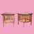 Hollywood Regency 1970s Pair of Fretwork Burnt Bamboo Glass Top End Tables For Sale - Image 3 of 4