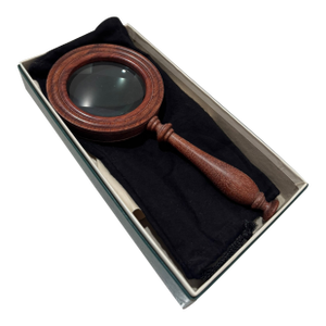 Levenger Wooden Handheld Magnifying Glass W/ Box – Vintage Reader’s Desk Loupe