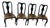 Mid 20th Century 4 Ebonised Queen Ann Style Dining Chairs With TapestryUpholstery For Sale