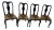 Reduced- Mid 20th Century 4 Ebonised Queen Ann Style Dining Chairs With TapestryUpholstery For Sale
