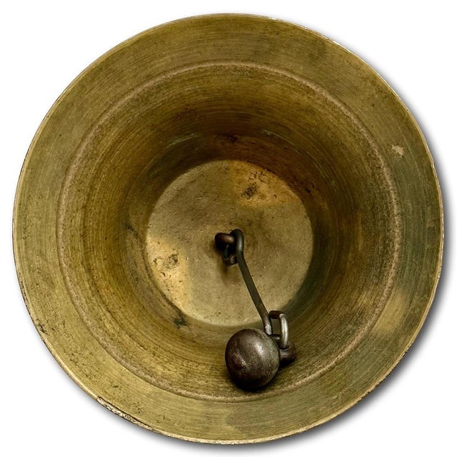 Very Large Size Authentic Antique Late 19th Century American Brass Schoolhouse Bell - 11 Inches Tall For Sale - Image 12 of 18
