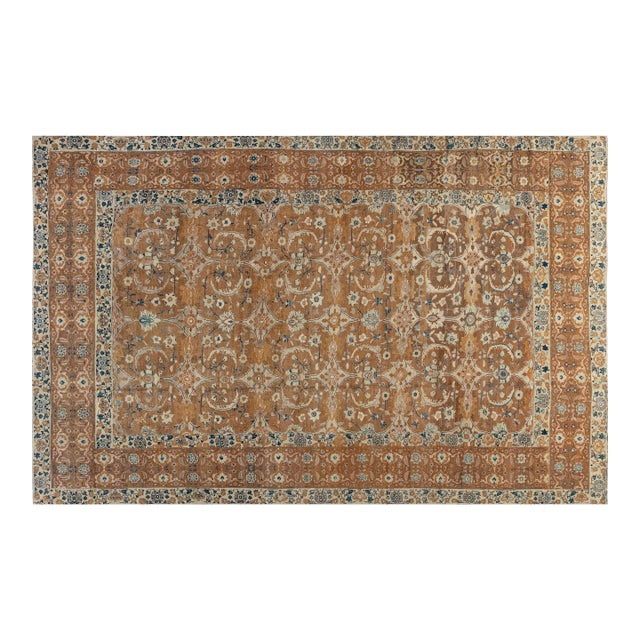 Authentic Antique Persian Bidjar Orange Handmade Wool Rug For Sale