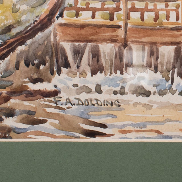 Glass Vintage Watercolour Painting, Isle of Wight, English School, Framed Art, Dolding For Sale - Image 7 of 9