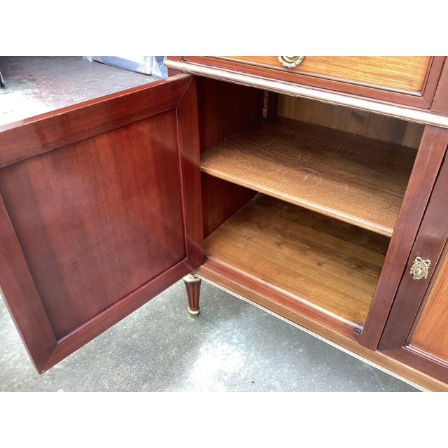 French Louis XVI-style Credenza W/Carrara Marble Top For Sale - Image 9 of 9