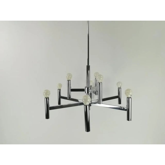 Gaetano Sciolari Large Chandelier in Chrome by Sciolari, Italy, 1960s For Sale - Image 4 of 8