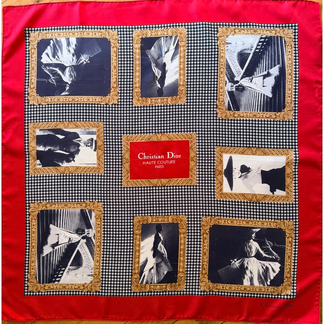 Textile Christian Dior Silk Scarf Haute Couture Paris 1980 For Sale - Image 7 of 7