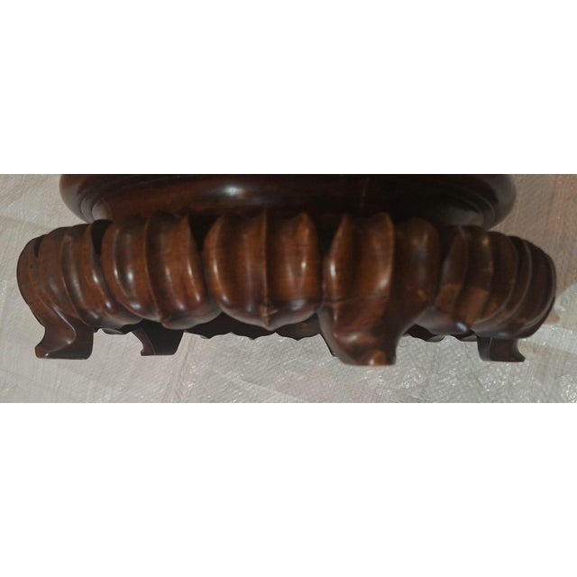 Wood Pair of Vintage Chinese Carved Hardwood Vase Stands For Sale - Image 7 of 10
