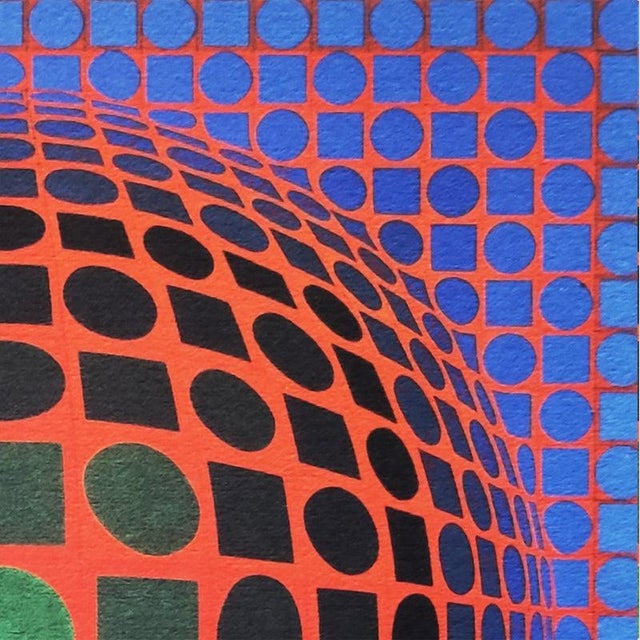 Victor Vasarely, Op Art Composition, Limited Edition Lithograph, 1970s For Sale - Image 4 of 10