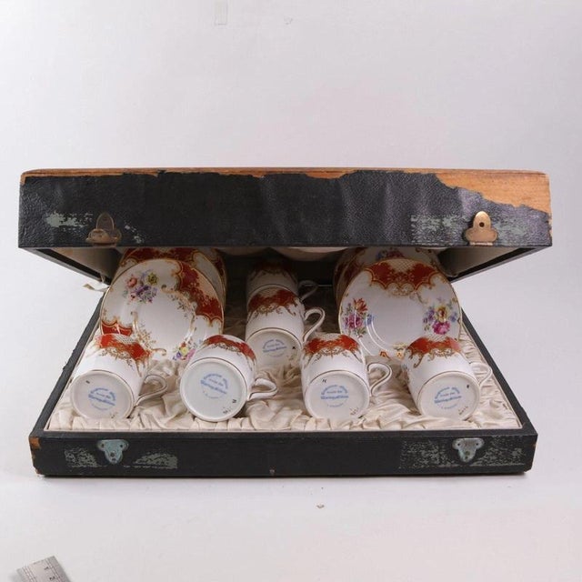 Orange Porcelain Batwing Demitasse Service by Grosvenor China for Waring & Gillow, 1930s, Set of 12 For Sale - Image 18 of 18