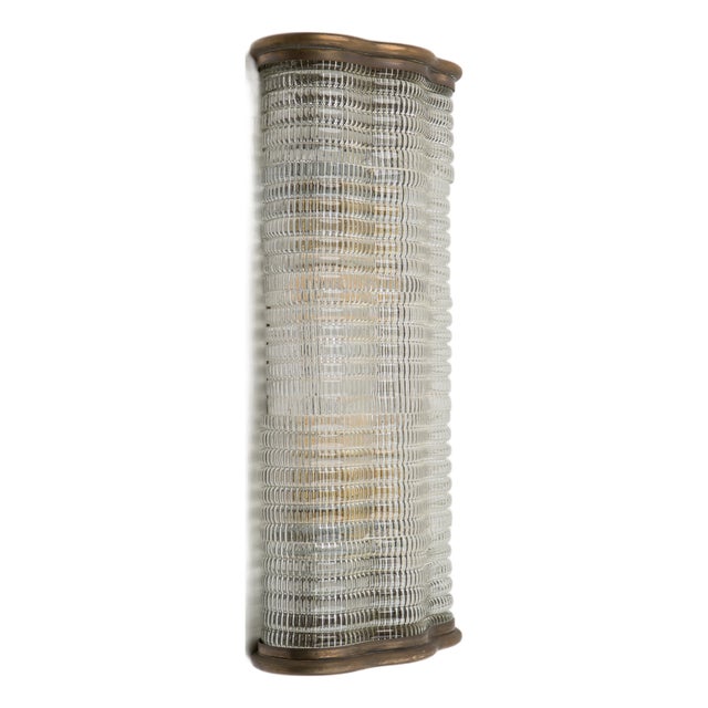 Large Art Deco Venini Murano Glass Wall Lamp 1950s attributed to Carlo Scarpa for Venini For Sale