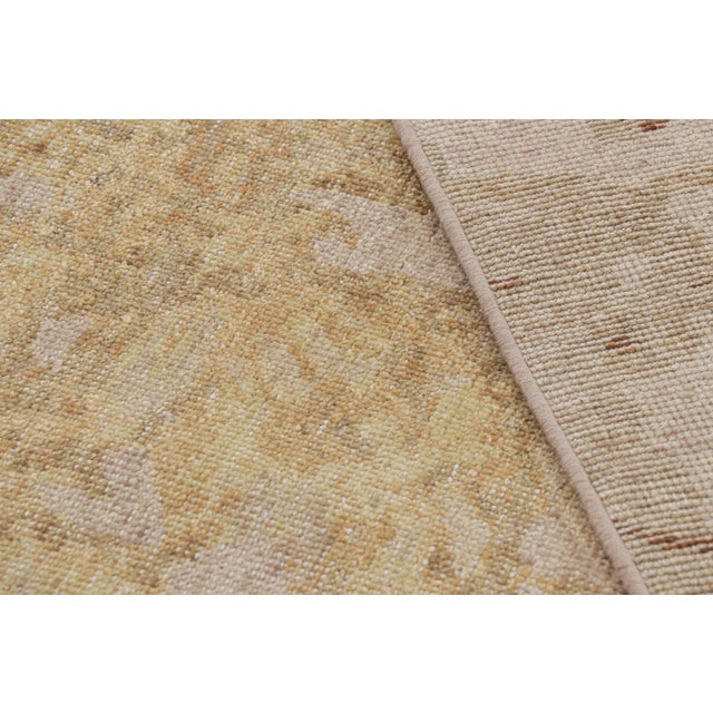 Beige Rug & Kilim’s Distressed European Rug in Beige-Brown & Gold Florals For Sale - Image 8 of 8