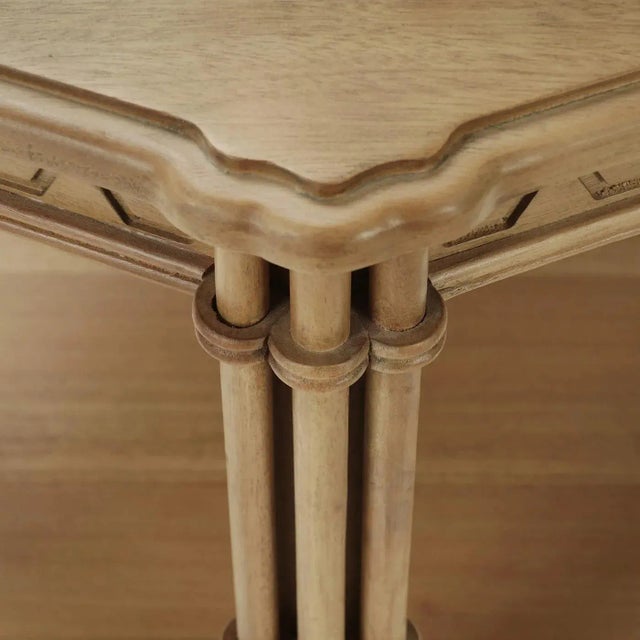 Tan Mid-Century Style Octagon Faux Bamboo Side Table For Sale - Image 8 of 12