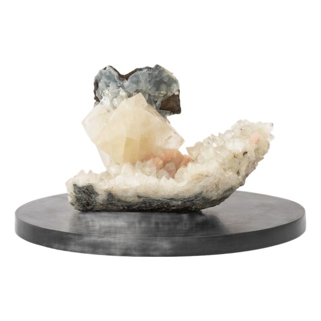 Celestite, Calcite, and Quartz Crystal Specimen For Sale