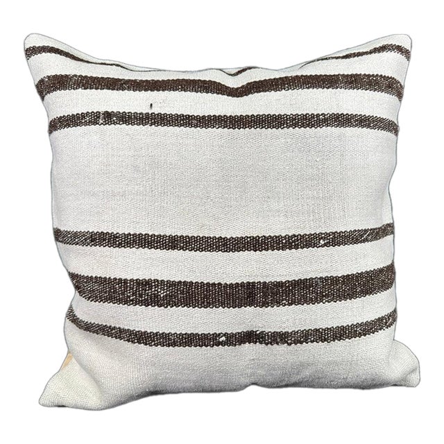 Turkish Hemp Pillow Cushion Natural Beige Brown Pillow Cushion Cover 24x24 For Sale