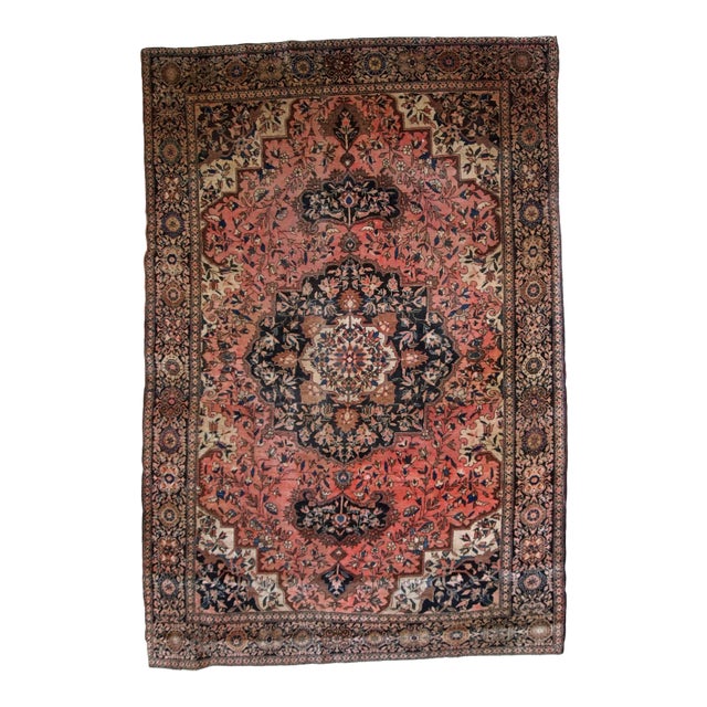 1880s Handmade Antique Persian Sarouk Farahan Rug For Sale
