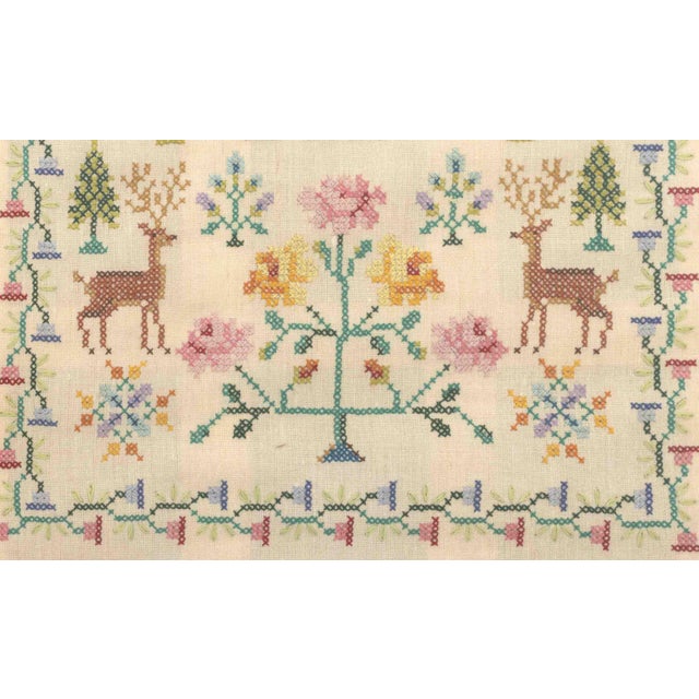 Folk Art " to Err Is Human, to Forgive Divine." Needlework Sampler For Sale - Image 4 of 7