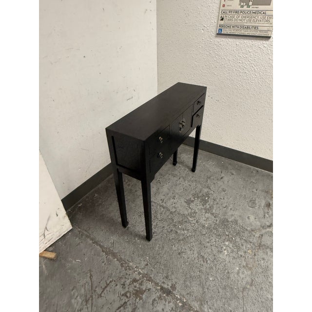Asian Black Console Cabinet For Sale - Image 11 of 12