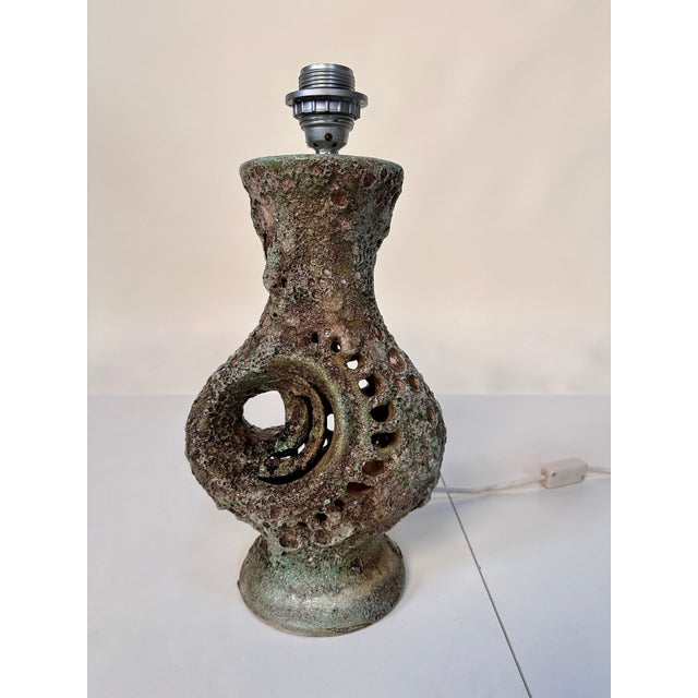 Large Sculptural Glazed Ceramic Art Table Lamp by Walter Gerhards, 1960s For Sale - Image 17 of 18