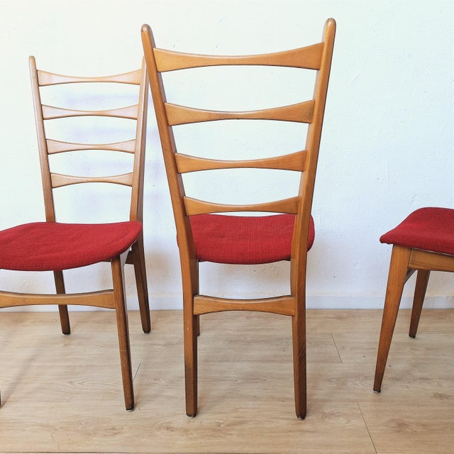 Four Ladder Back Side Chairs, 1950s, Set of 4 For Sale - Image 10 of 13